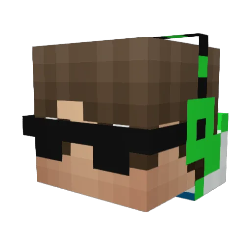 EnderZack Minecraft avatar head, 3D render