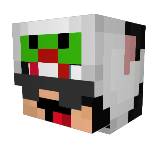 Ender_Cow888 Minecraft avatar head, 3D render