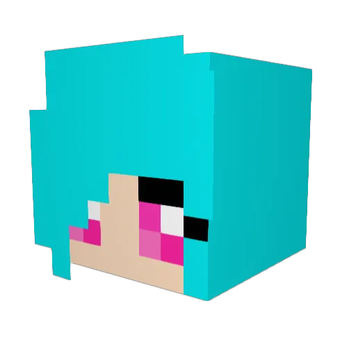 Ender_lady1 Minecraft avatar head, 3D render
