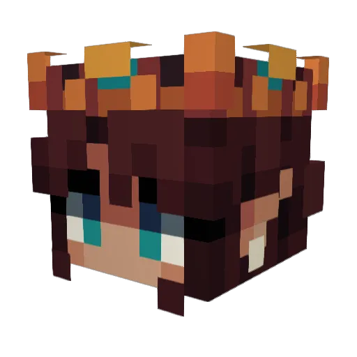 Enderara Minecraft avatar head, 3D render