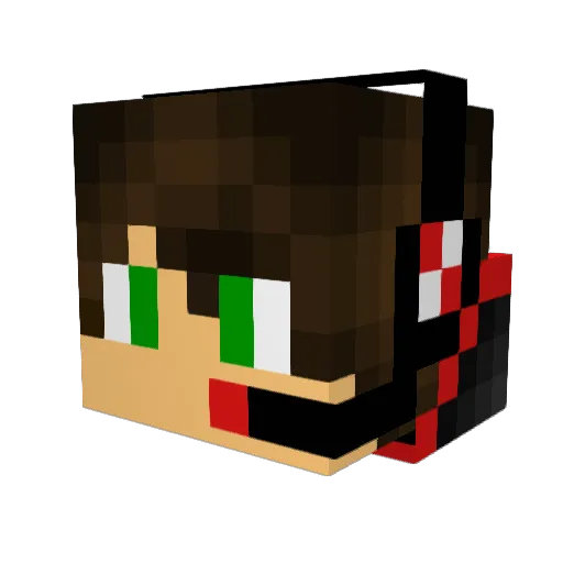 Enderbambam Minecraft avatar head, 3D render