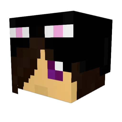 Endergal26 Minecraft avatar head, 3D render