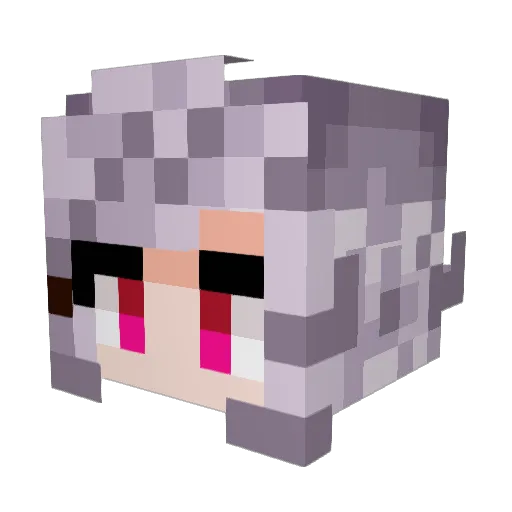 Enderlessly Minecraft avatar head, 3D render