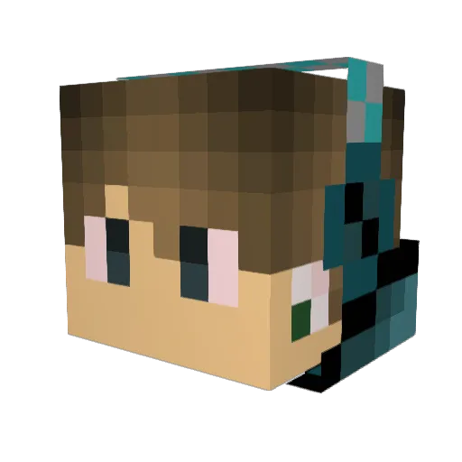Enderliz_ Minecraft avatar head, 3D render