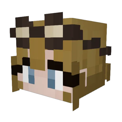Enderllama_ Minecraft avatar head, 3D render