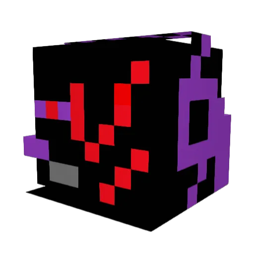 Enderlord_15 Minecraft avatar head, 3D render