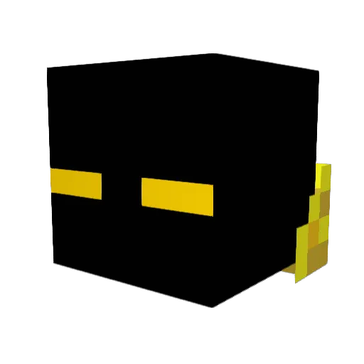 Enderman44_ Minecraft avatar head, 3D render