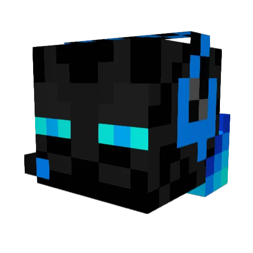 Enderman_Blue Minecraft avatar head, 3D render