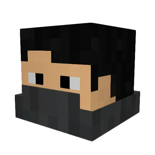 Enderoreo Minecraft avatar head, 3D render