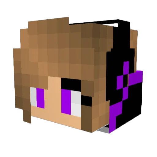 Enderpurple1 Minecraft avatar head, 3D render