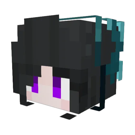 Endersune Minecraft avatar head, 3D render