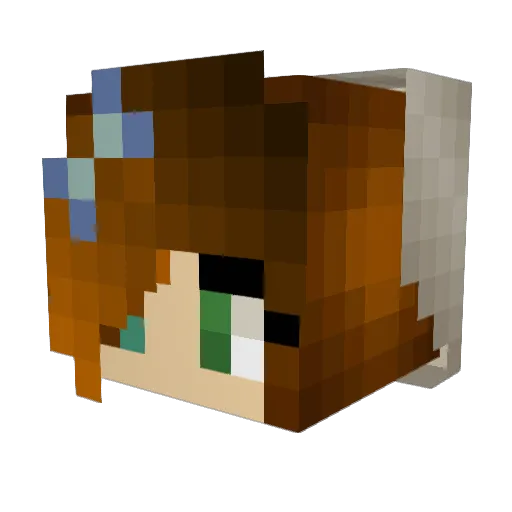 Enderuff Minecraft avatar head, 3D render