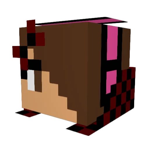 Endervina Minecraft avatar head, 3D render