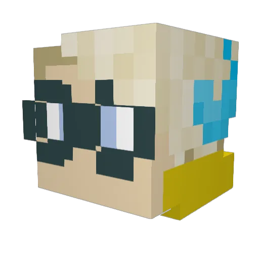 EndigoExists Minecraft avatar head, 3D render