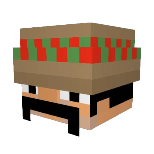 Endo32 Minecraft avatar head, 3D render