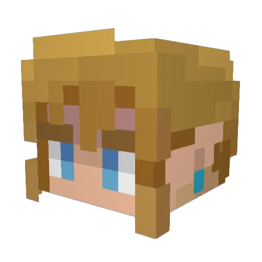 Endoctrine Minecraft avatar head, 3D render