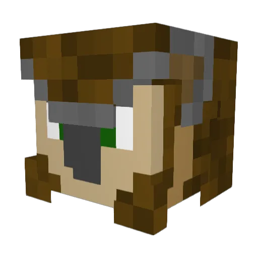 Endoobii Minecraft avatar head, 3D render