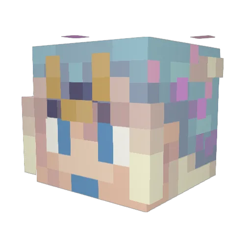 Endwaved Minecraft avatar head, 3D render