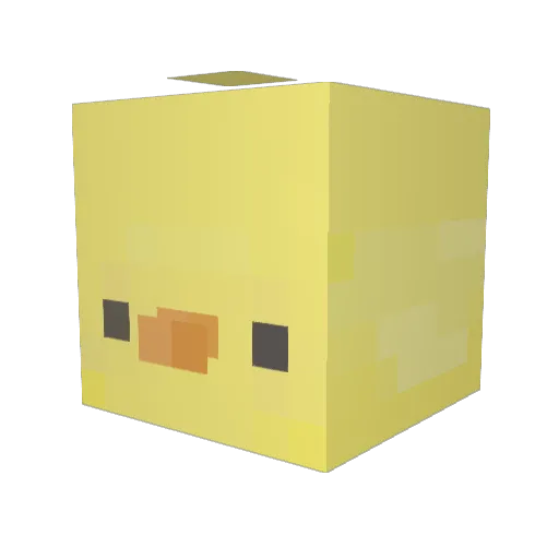 Endycraf Minecraft avatar head, 3D render