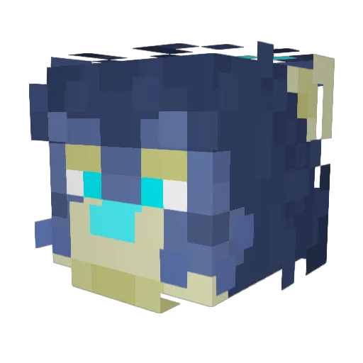 Enenzo Minecraft avatar head, 3D render