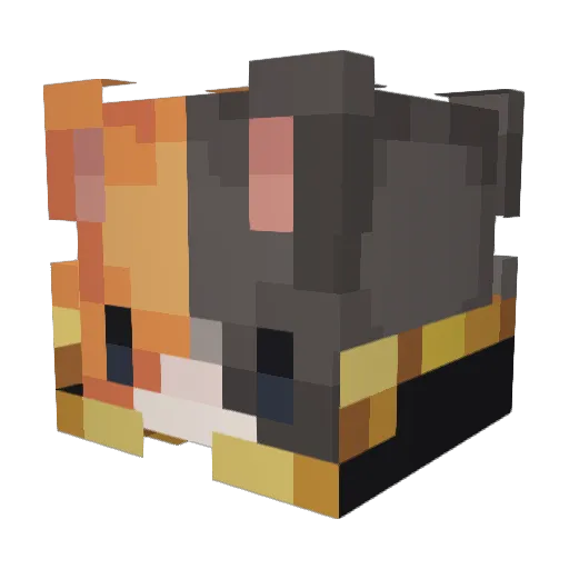 EnergeticCat Minecraft avatar head, 3D render