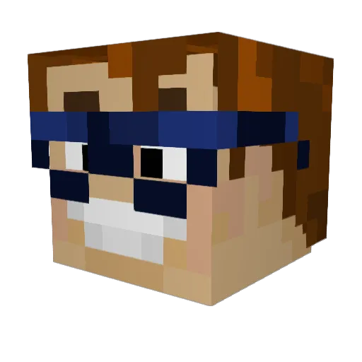 EnergyFanZ Minecraft avatar head, 3D render