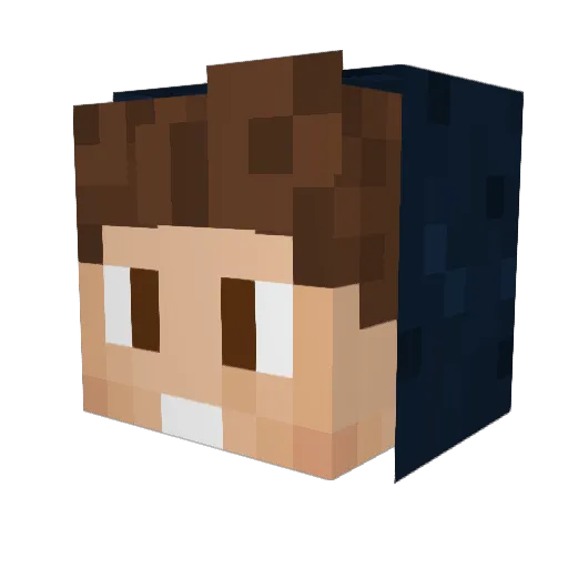 Enfect Minecraft avatar head, 3D render