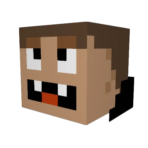 EngineerBaum Minecraft avatar head, 3D render