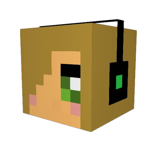 EnglishGirl Minecraft avatar head, 3D render