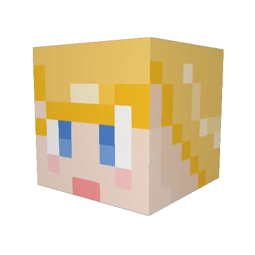 Engyie Minecraft avatar head, 3D render