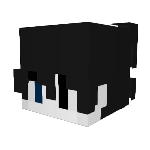 Enitre Minecraft avatar head, 3D render