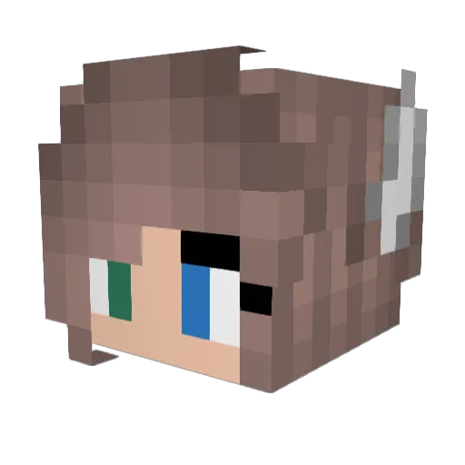 Enjeryuu Minecraft avatar head, 3D render