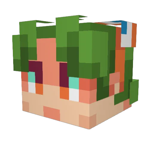 Enjunu Minecraft avatar head, 3D render