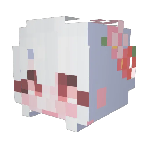Enjuu Minecraft avatar head, 3D render