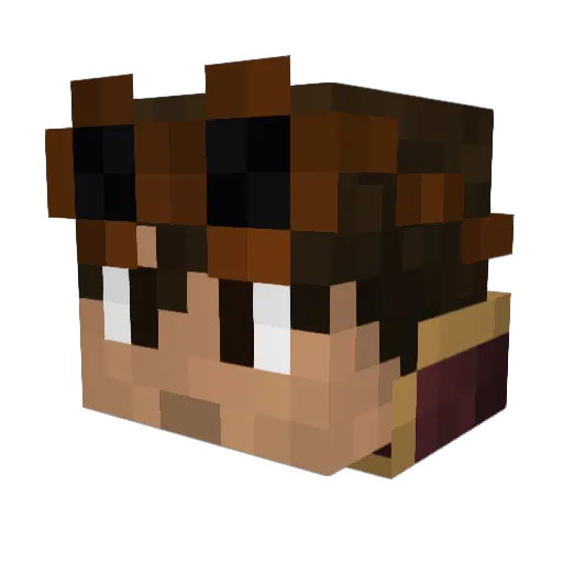 Enkra Minecraft avatar head, 3D render