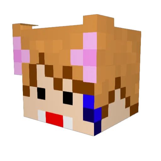 Enmiiiiiii Minecraft avatar head, 3D render