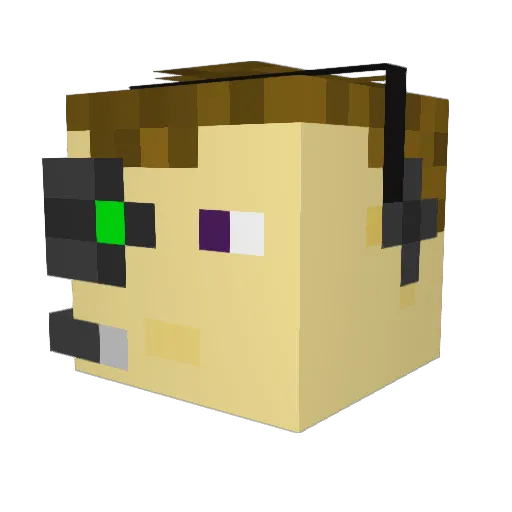 Ennululu Minecraft avatar head, 3D render