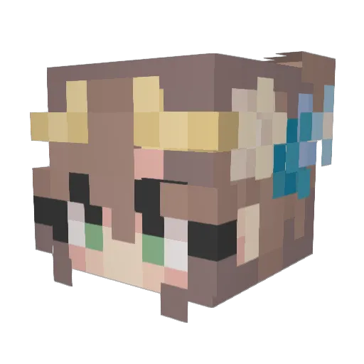 Enono_ Minecraft avatar head, 3D render