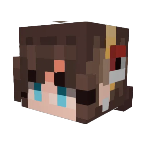 Enovabeth Minecraft avatar head, 3D render