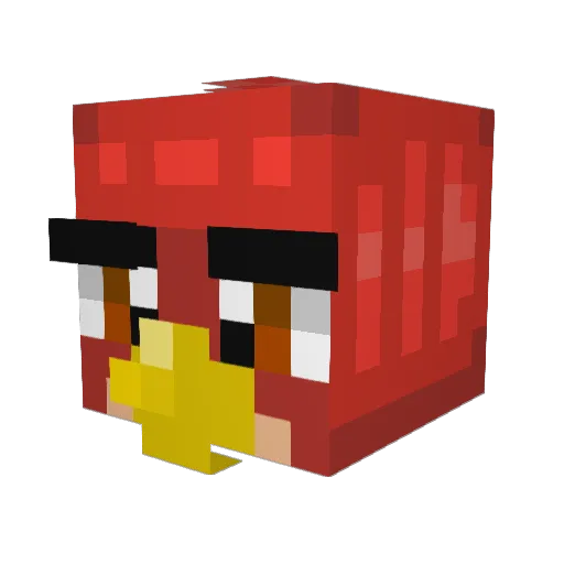 EnragedBird Minecraft avatar head, 3D render
