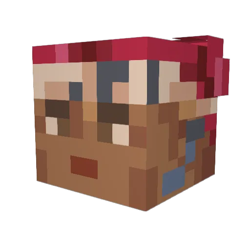 Enraiu Minecraft avatar head, 3D render