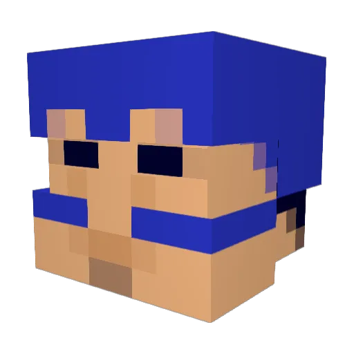 Entanjir Minecraft avatar head, 3D render