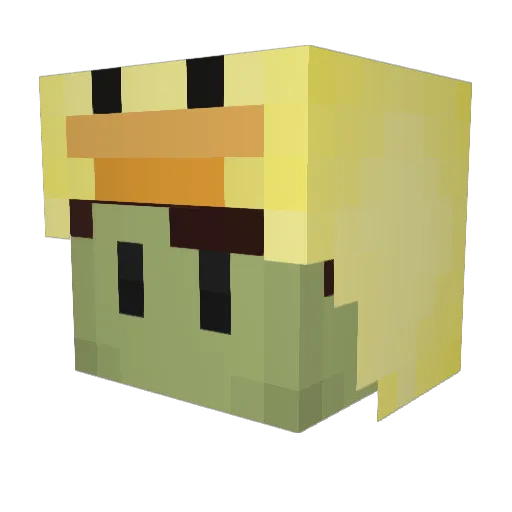 EntchenNoobi Minecraft avatar head, 3D render
