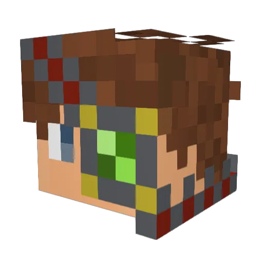 EnterAce Minecraft avatar head, 3D render