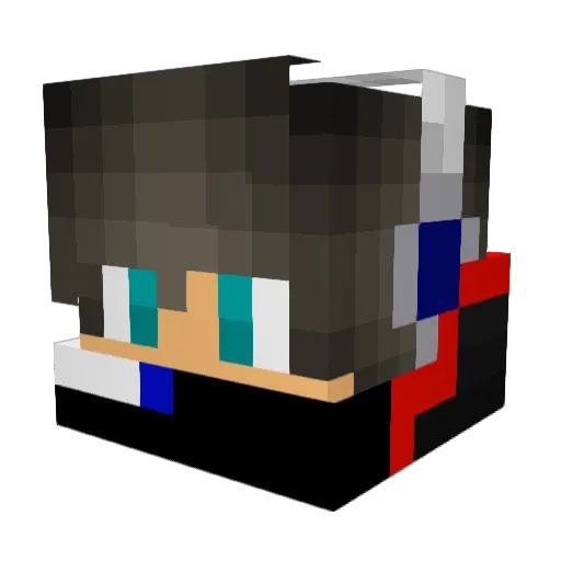 Enterprisewolf Minecraft avatar head, 3D render