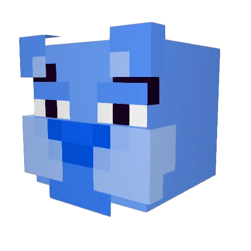 Entertained Minecraft avatar head, 3D render