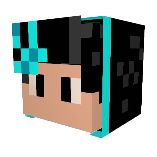 Entitiy808 Minecraft avatar head, 3D render