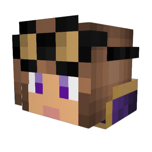 EntityGrimace Minecraft avatar head, 3D render