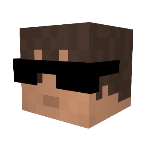 EntityLiving Minecraft avatar head, 3D render