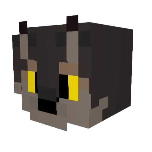 EntityWolf Minecraft avatar head, 3D render